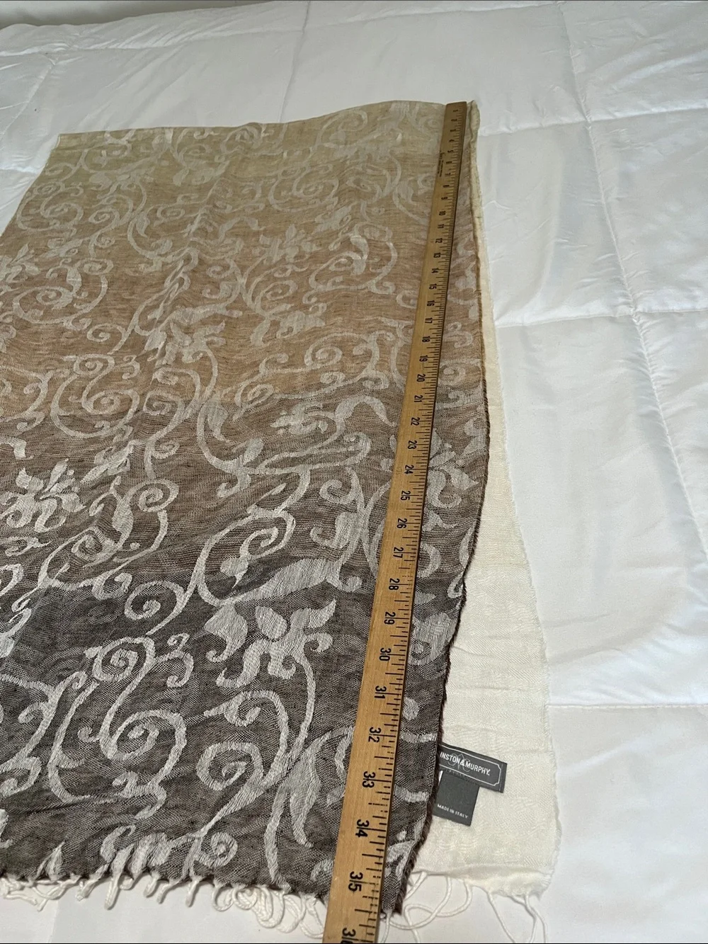 Johnston & Murphy Beige-to-Brown Gradient Decorative Scarf Wrap
